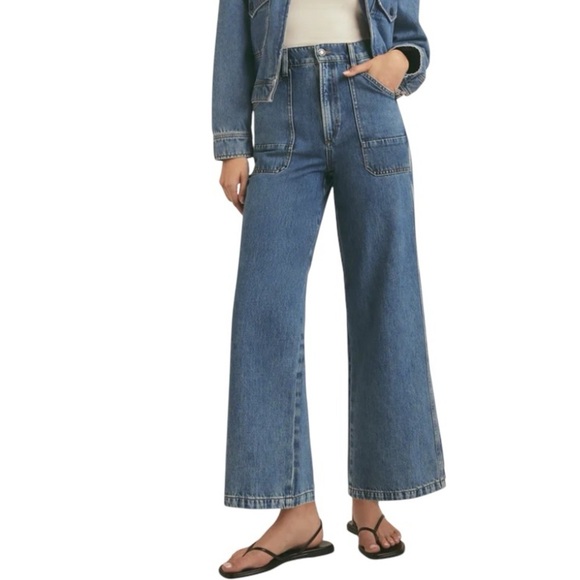 EUC Favorite Daughter The Mischa Super High Rise Utility Jeans in Paris -Size 34 - Picture 2 of 15